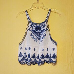 NWT London Rose Boho Crop Top - Size L